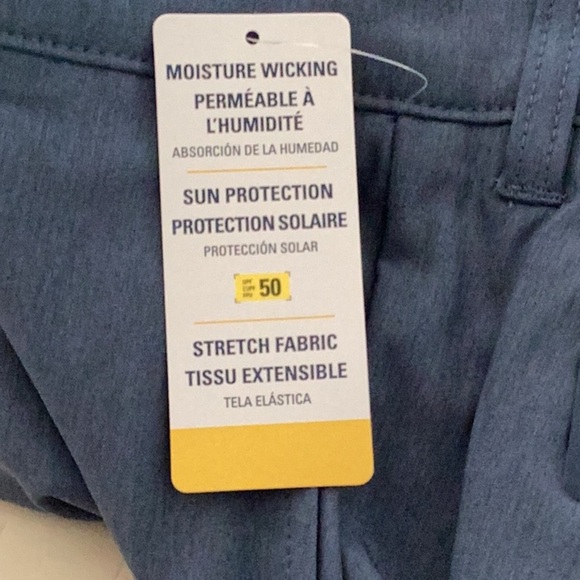 Jack Nicklaus New Moisture Wicking Sun Protection 7” Shorts Stretch Blue Size 38 - Picture 3 of 8